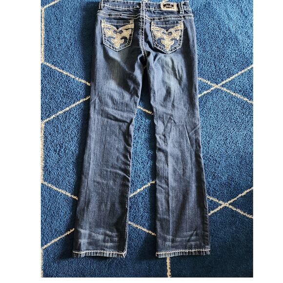 Miss Chic Women's Embellished Boot Cut Dark Wash Denim Jeans-9 - Picture 6 of 10